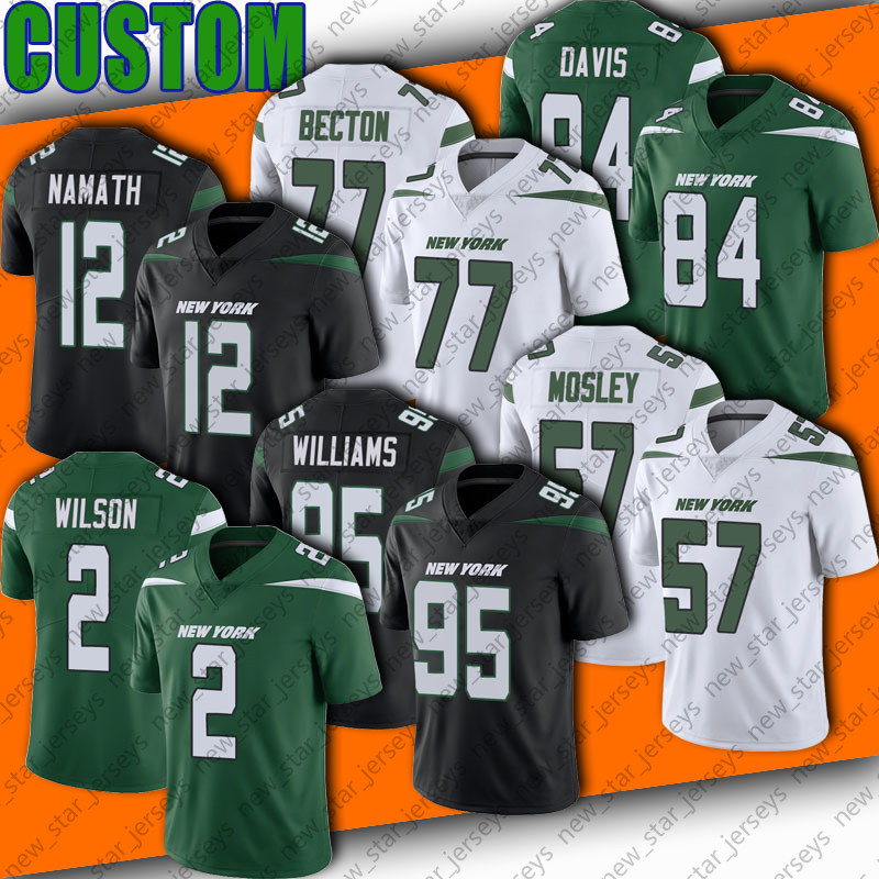 

1 Ahmad Sauce Gardner 2 Zach Garrett Wilson Jersey Football 8 Elijah Moore C.J. Uzomah Mosley Joe Namath Jerseys Mekhi Becton Vera-Tucker Quinnen Williams Bryce Hall, Man custom jersey (pqj)