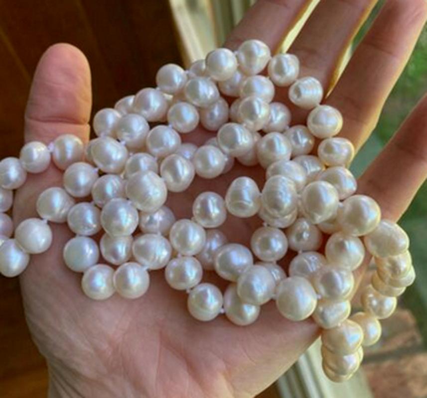 

Chains Nice Freshwater Baroque Pearl 8-9mm Natural White Elegant Necklace