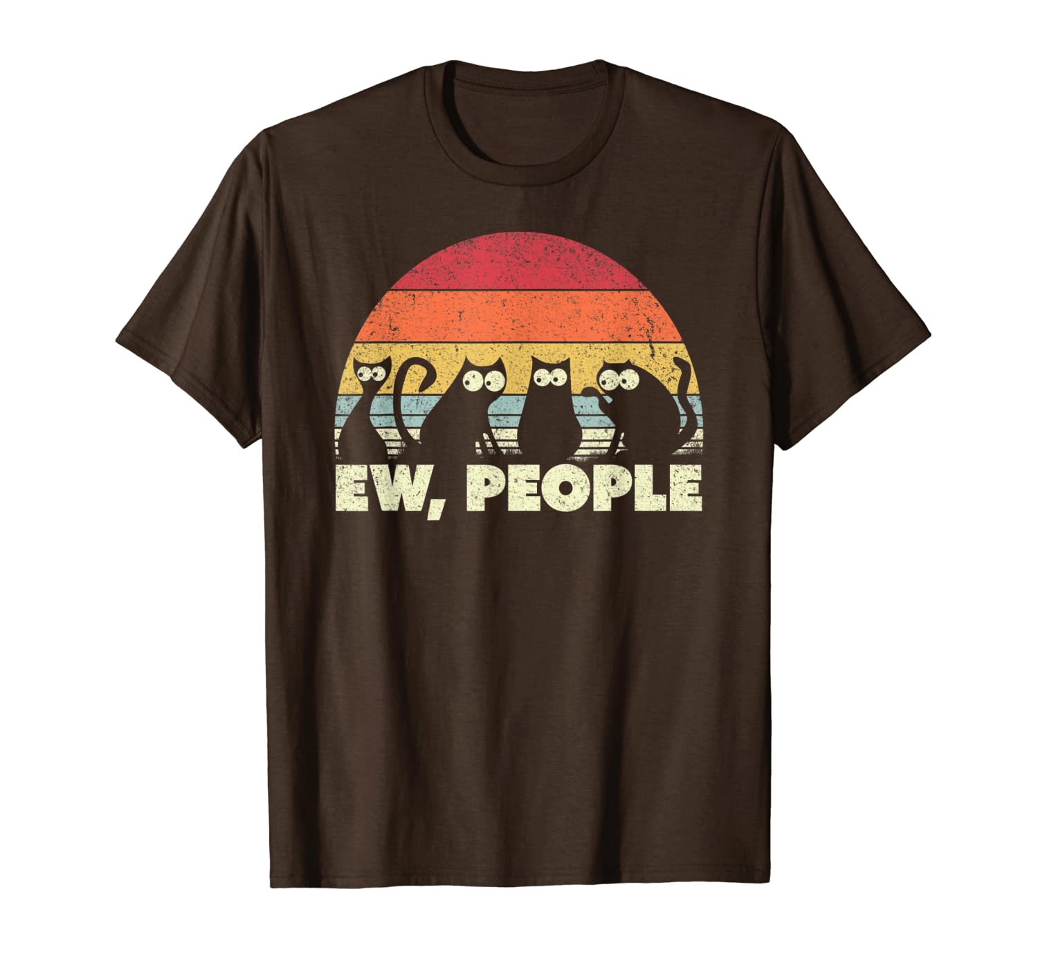 

funny cat shirt. retro style ew, people t-shirt, White;black