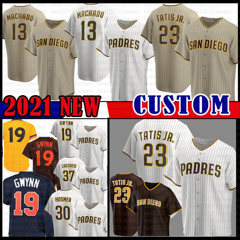 

23 Fernando Tatis Jr. San Custom Diego Baseball Jersey 13 Manny Machado Tony Gwynn Eric Hosmer Wil Meyers Trevor Hoffman Wil MyersYu Darvish, Mens jersey