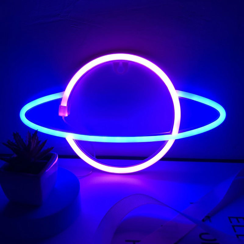 

Led Neon Sign Light USB/Battery Dual Use Indoor Night Planet Space Love Mixed Color For Xmas Party Wedding Table Decorations Holiday Lighting