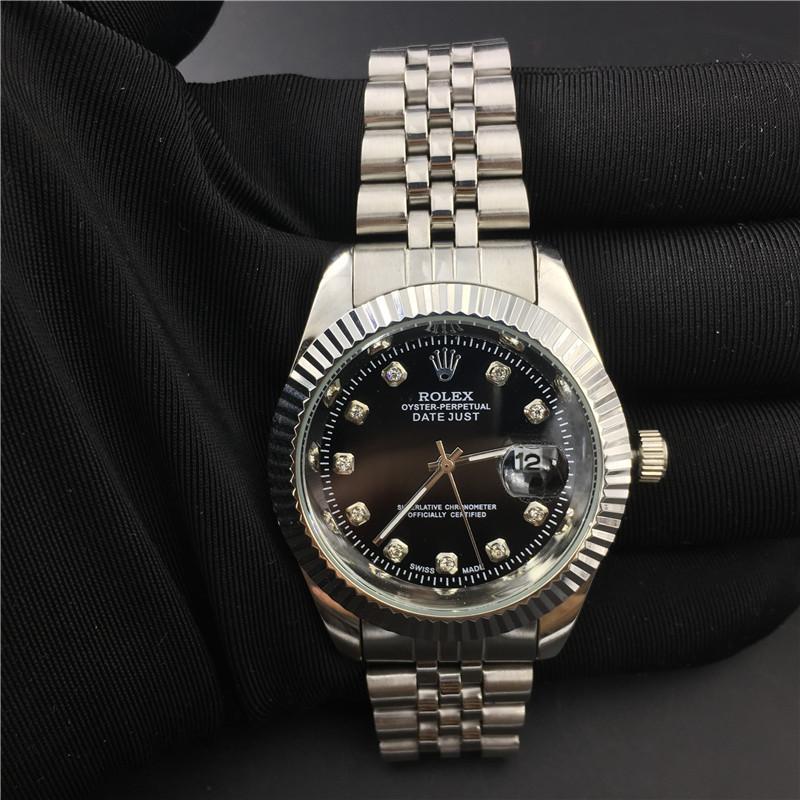 R gold watch mens watches fashion dress datejust Multi-Color dial stainless steel strap quartz movement diamond calendar-image-688193909