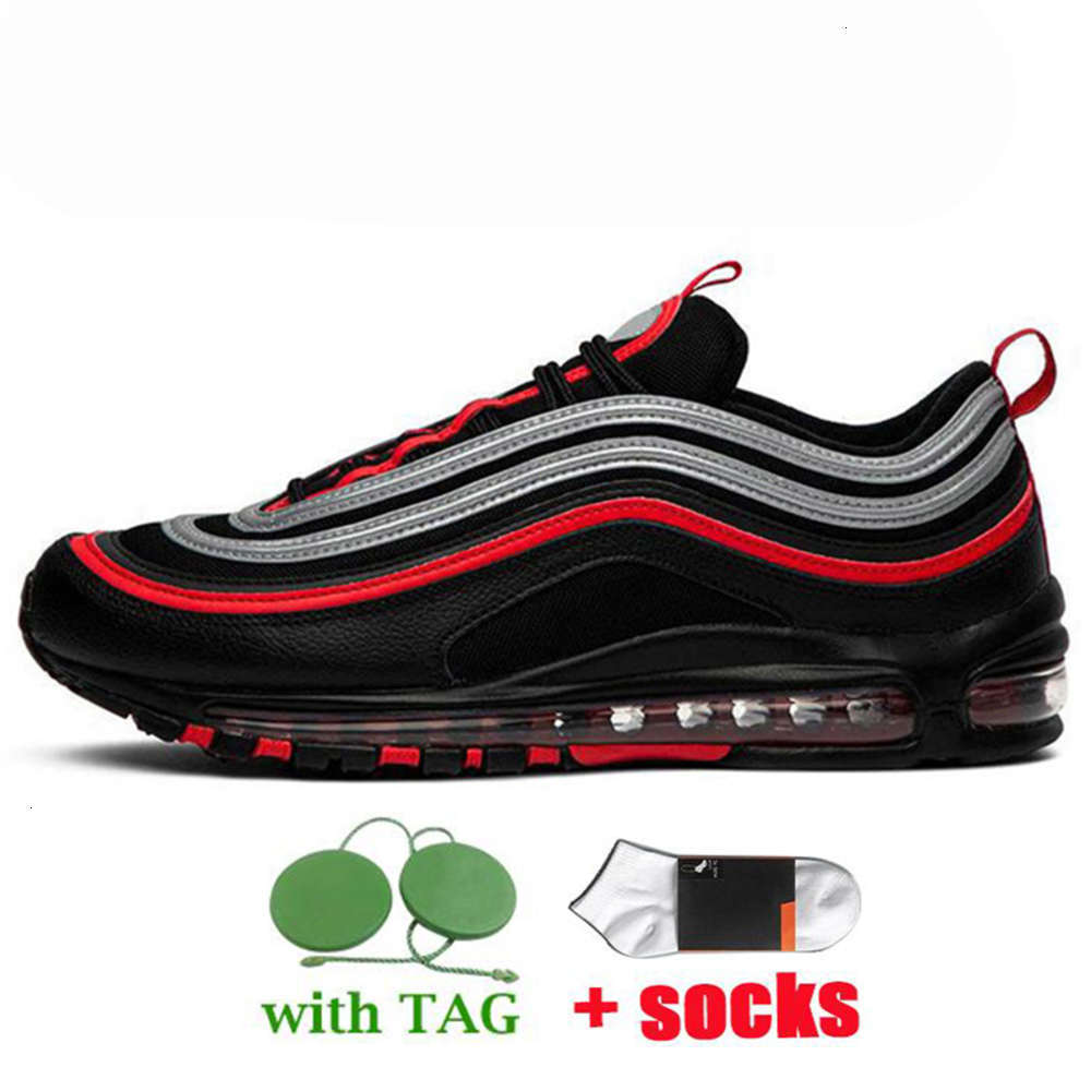 

2021 High quality men's running shoes 97sVolt Atomic Pink white pine Green sneakers MSCHF Satan Global, Black