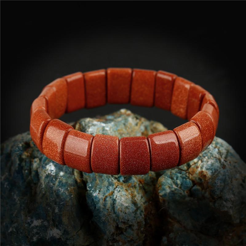 

Beaded, Strands K's Gadgets Square Natural Stone Chakra Bracelet Elastic Gold-Sand Stones Beaded Charms Women Bracelets Bilezik