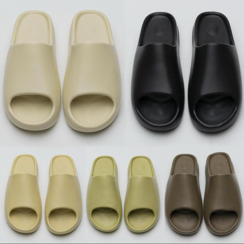 

Graffiti Kanye Slides Bone Resin Desert Sand Rubber Slippers Summer Brown Flat Men Women Beach Shoes Size 36-45 bb, Black