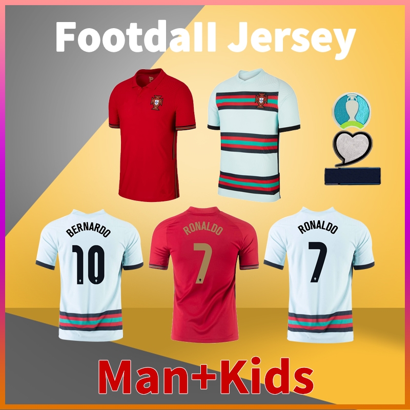 

RONALDO Soccer Jersey 20 21 B.FERNANDES BERNARDO G.GUEDES DIOGO JOAO FELIX football shirt Men tshirts + Kids Kit uniform, Black;yellow