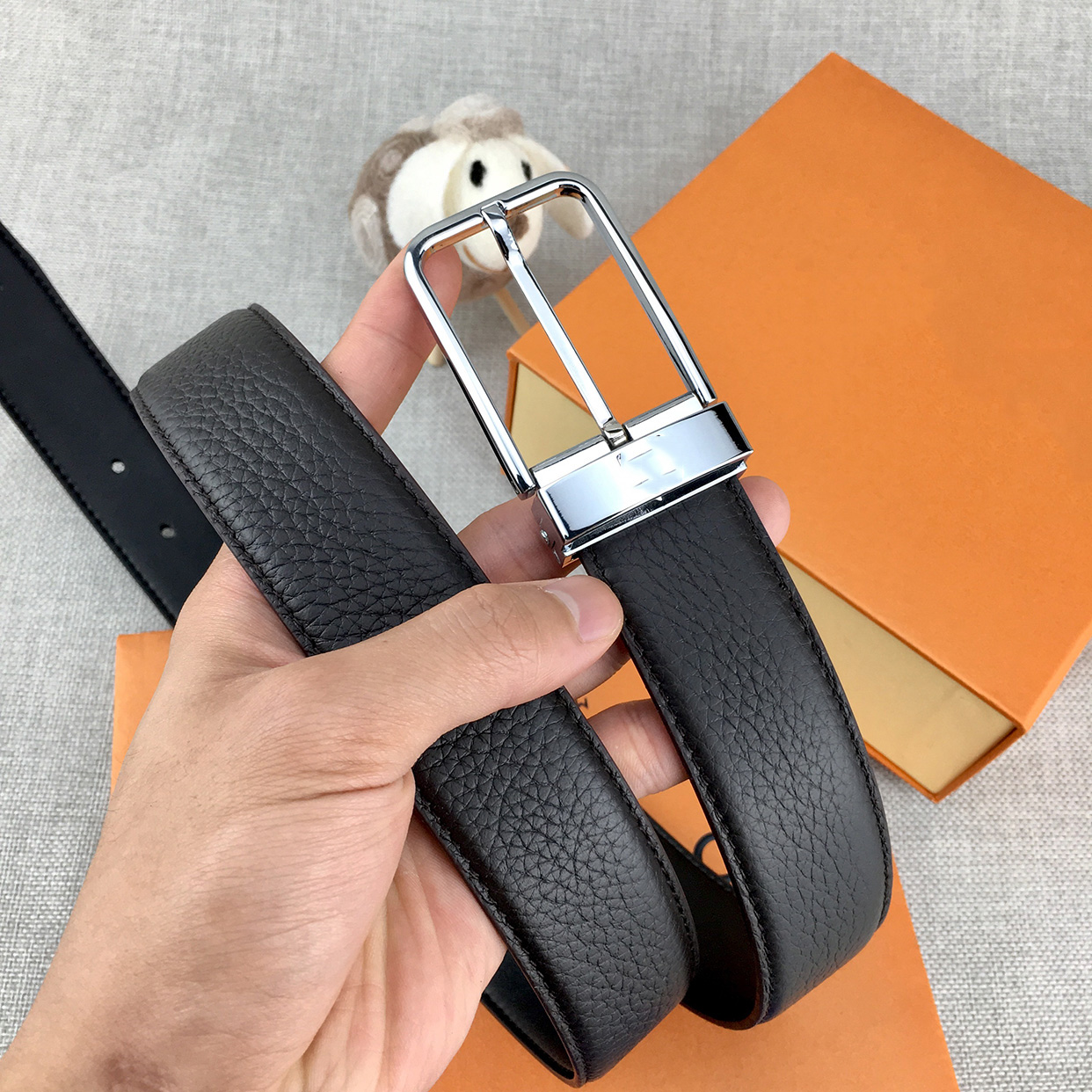 

100% real cowhide men's belt brass metal pin buckle classic brand belts, Size