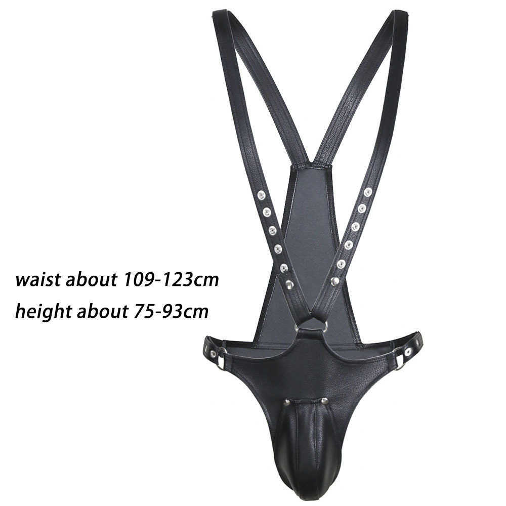 

Bib Thierry Bondage Man briefs with removeable Cock Cage Erotic Chastity Device Harness Restraint for Adults games strap on V 210722