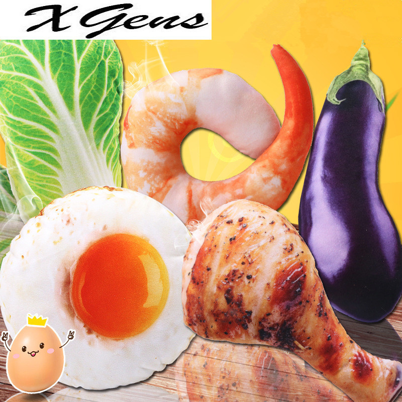 

3D Simulation Chicken Leg Fruit Animals Dog Toys Stuffed Squeaking Pet Toy Plush Puzzle for Dogs Cat Chew Squeaker Squeaky Toy