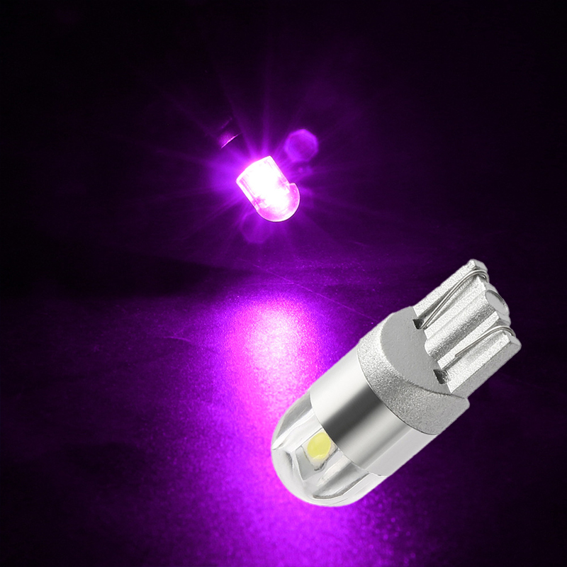 

100Pcs Purple T10 12V 168 194 192 2825 W5W 3030 2SMD LED Wedge Car Bulbs For Width Indicator Lamps License Plate Lights
