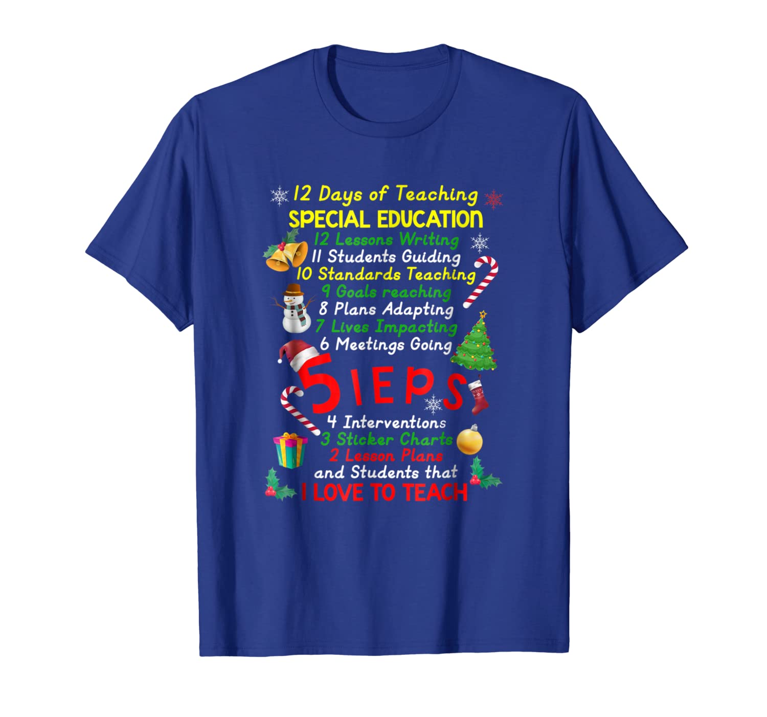 

12 days of teaching special education teacher xmastshirt, White;black