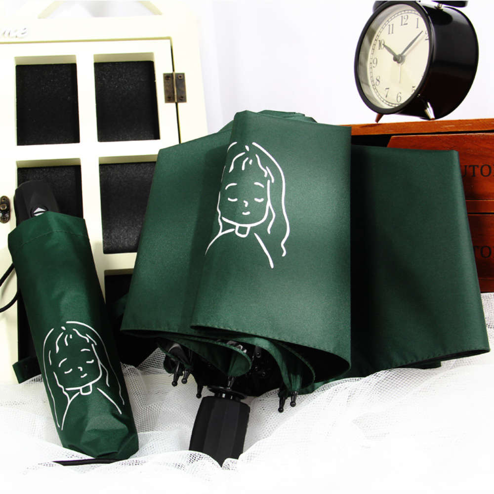 

Full automatic sun umbrella dual purpose women's folding print advertising