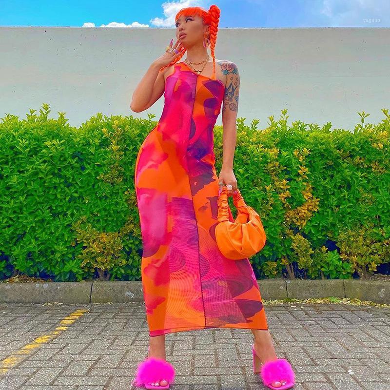 

Women' Swimwear Swimsuit Cover Up Kaftan Dress Beach Outings 2021 Women Bathroom Outlet Summer Sexy Screen Perspective Print One Shoulder, See chart