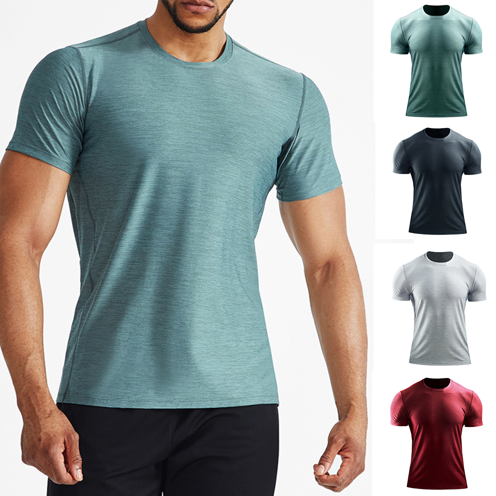 

Casual Designer fitness wear short sleeved T shirts men le training sportswear mon loose top half running quick drying breathable clothes tops, L need look other product