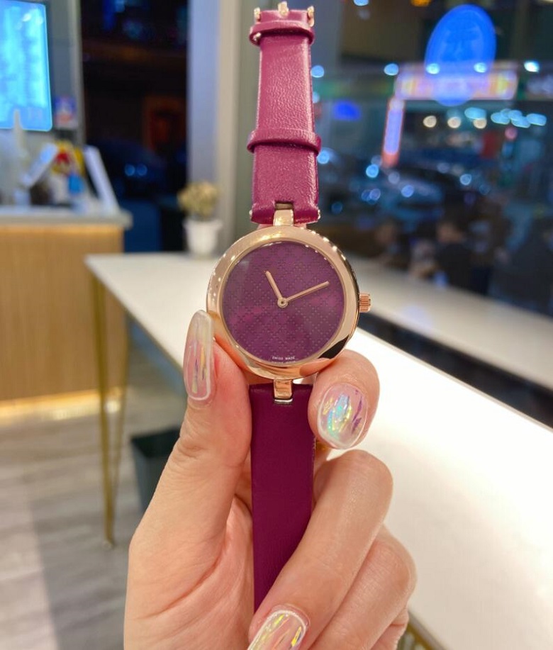 

Women Watch Lady Size 26mm Girl Sapphire Glass Wristwatch leather small face watches, As pic