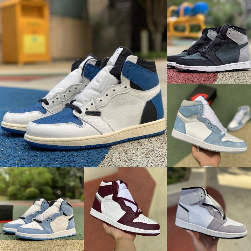 

Jumpman 1 1s Basketball Shoes Men Women Fragment Green Bordeaux Element Gore-Tex Light Bone JORDÁN Patent Unc UNIVERSITY BLUE Hyper Royal DARK MOCHA Trainers Sneakers, Black/white