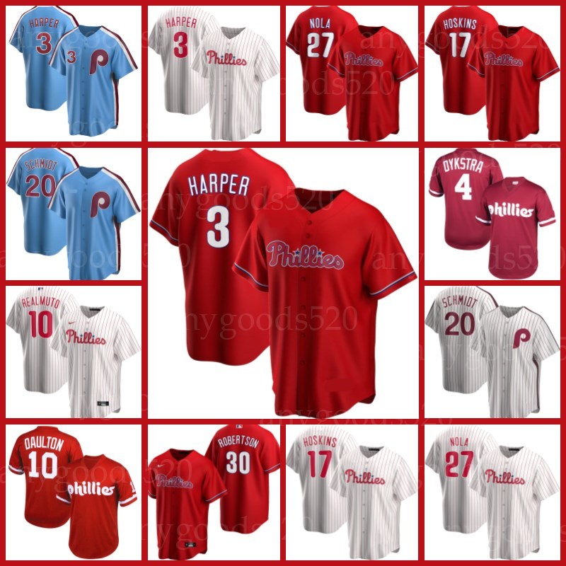 

Philadelphia J.T. Realmuto Phillies Bryce Jersey Harper Baseball Mike Schmidt Aaron Nola Rhys Hoskins Didi Gregorius McCutchen Roman Quinn, Blue;black