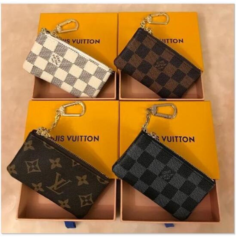 

Low price sale LV LOUIS bag VITTON Coin Purse Keys Pouch Leather Holds 4 Color Fashion Women Key Holder Small Wallets evening bag, Red;black