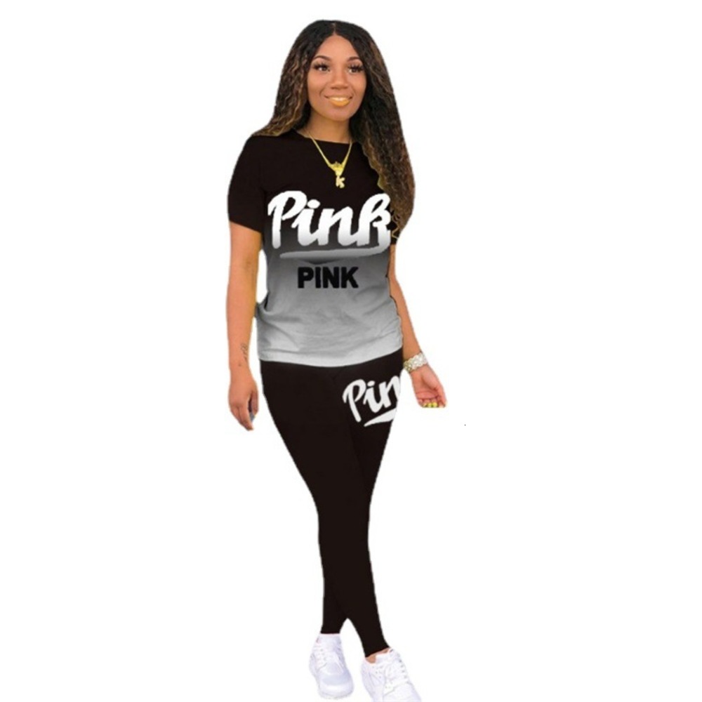 

Large casual women's solid color tapered short sleeve pants suit, Black;white
