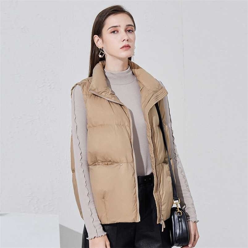 

Lagabogy Down Vest Women Ultra Light Gilet 90% Duck Jacket Waistcoat Female Windproof Lightweight Sleeveless Coat 211109, Yellow