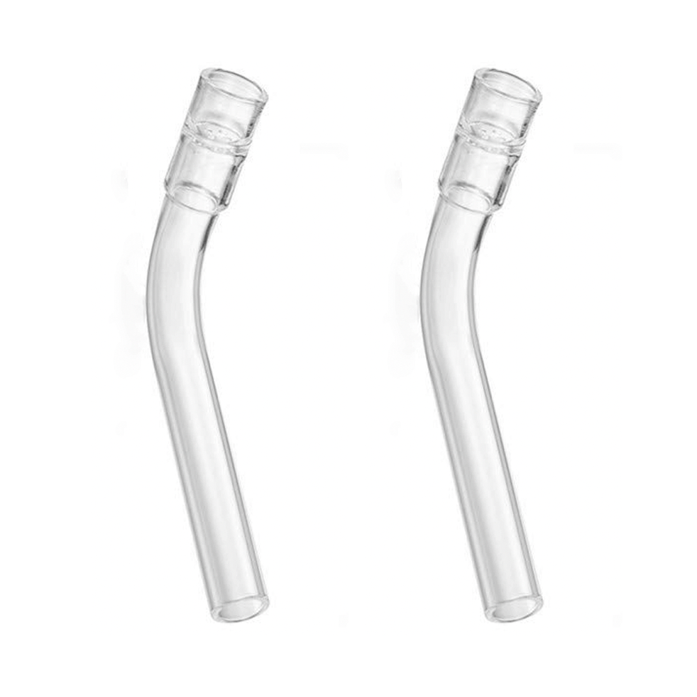 

Osgree Smoking accessory 2PCS Bent tube glass stem for arizer solo 1 & 2 air 2 & max