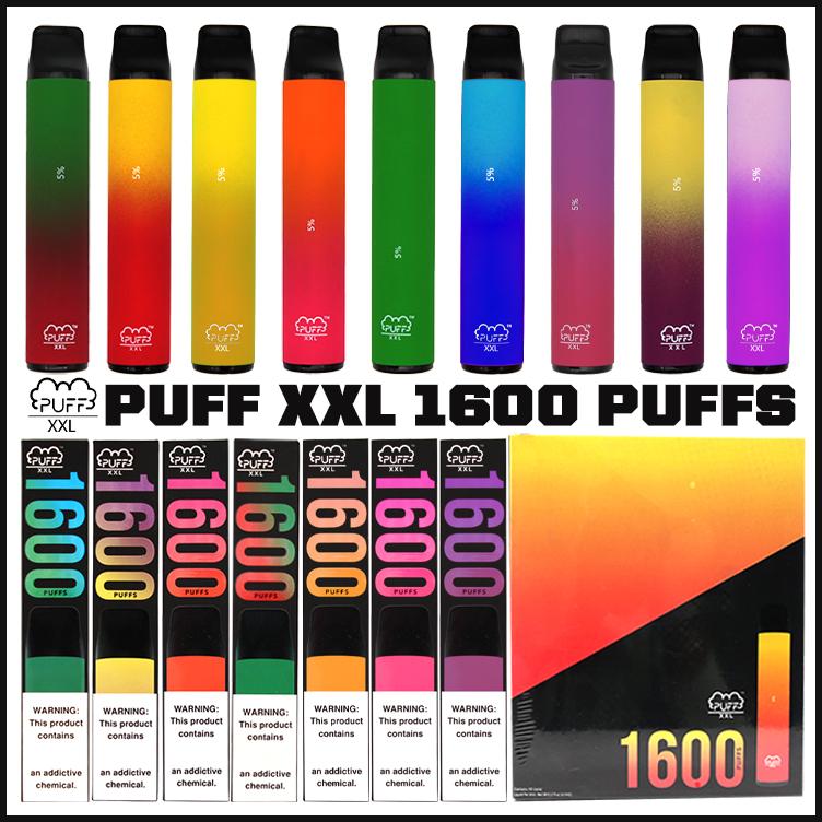 

Puff XXL Disposable Vape Pen E Cigarette Device With Security Codes 6.5ml 1000mAh Pre-Filled 1600 Puffs PuffBar Kit VS Air Bar Max