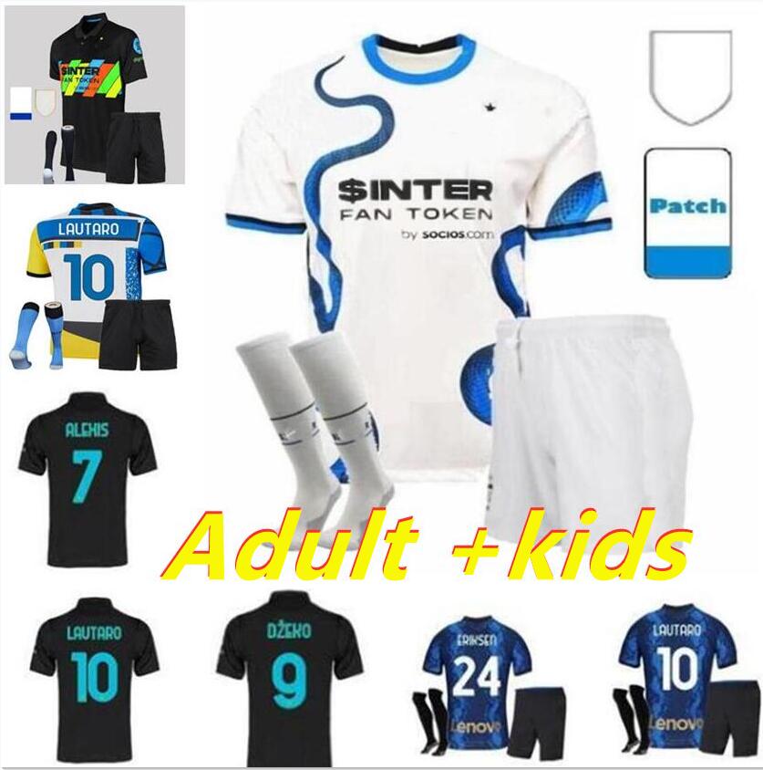 

Adult kids kit Inter BARELLA 4th soccer jerseys LUKAKU VIDAL LAUTARO ERIKSEN ALEXIS 20 21 DE VRIJ football shirt 2021 2022 HAKIMI uniforms, White