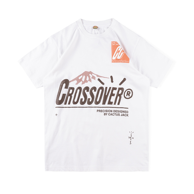

21ss Spring Summer Cacti Cactus Jack Commercial Crossover Tee Skateboard Mountain Puff Print Mens t shirt Women Street Casual Tshirt, White;black