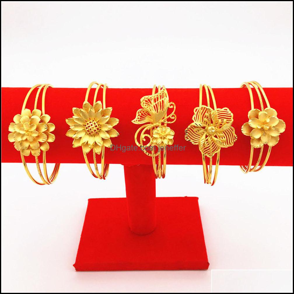 Link, Chain Bracelets Jewelry Luxury 24K Gold Color Ethiopian Bangles For Women Dubai Ramadan Bangles&Bracelet African/Arab Ing Gifts Y1130-image-745820088