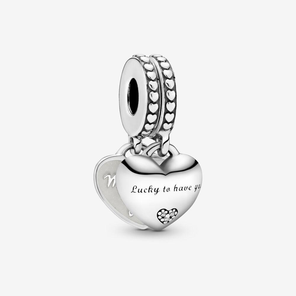 

New 100% 925 Sterling Silver Daughter- & Mother in Law Split Dangle Charm Fit Pandora Original European Charm Bracelet Fashion Jewelry Accessories