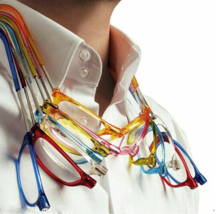 

DHL Click Unisex Magnet Reading Glasses eyeglass Adjustable Hanging Neck Magnetic Front Connect Eyeglasses Full Rim Glasses(+1.00~+4.00)