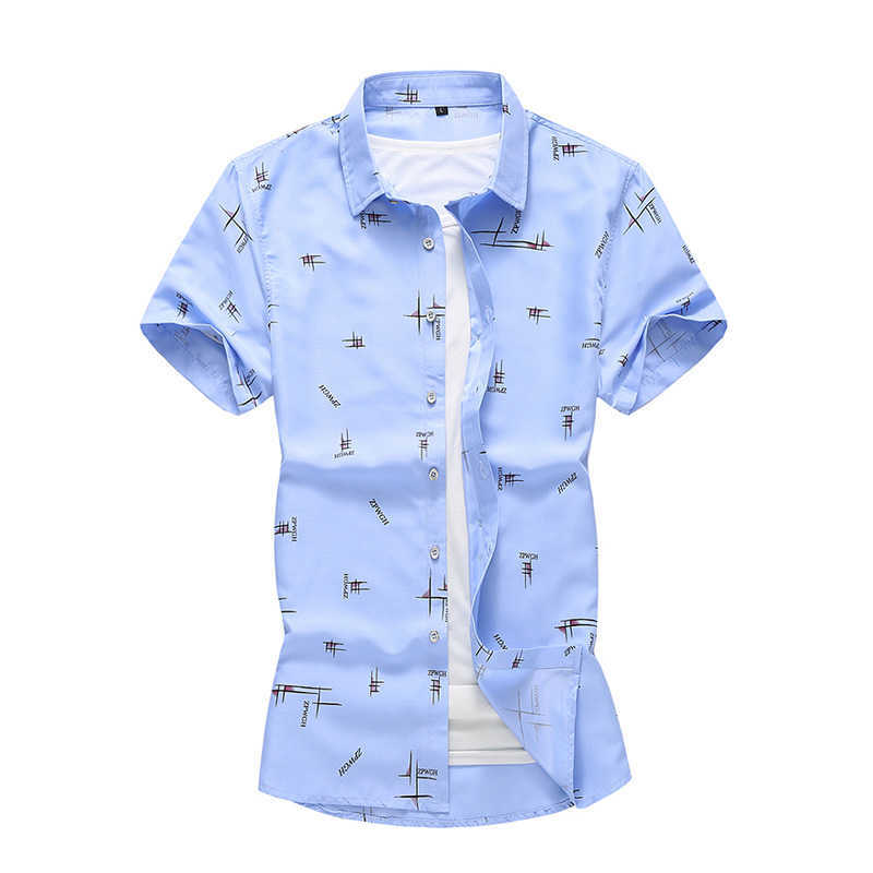 

Summer Style Shirt Men Korea Fashion Clothes Men Short Sleeve Designer Button Down Casual Shirt Camisa Masculina 5XL 6XL 7XL 210528, Navy