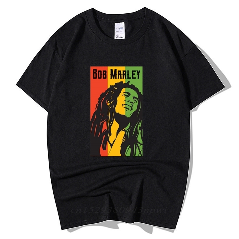 

Bob Rock Hip Hop T Shirt Men Male Summer Plus Size Streetwear Casual Short Sleeve Round Neck Cotton Reggae Star T-Shirt 210623, White;black