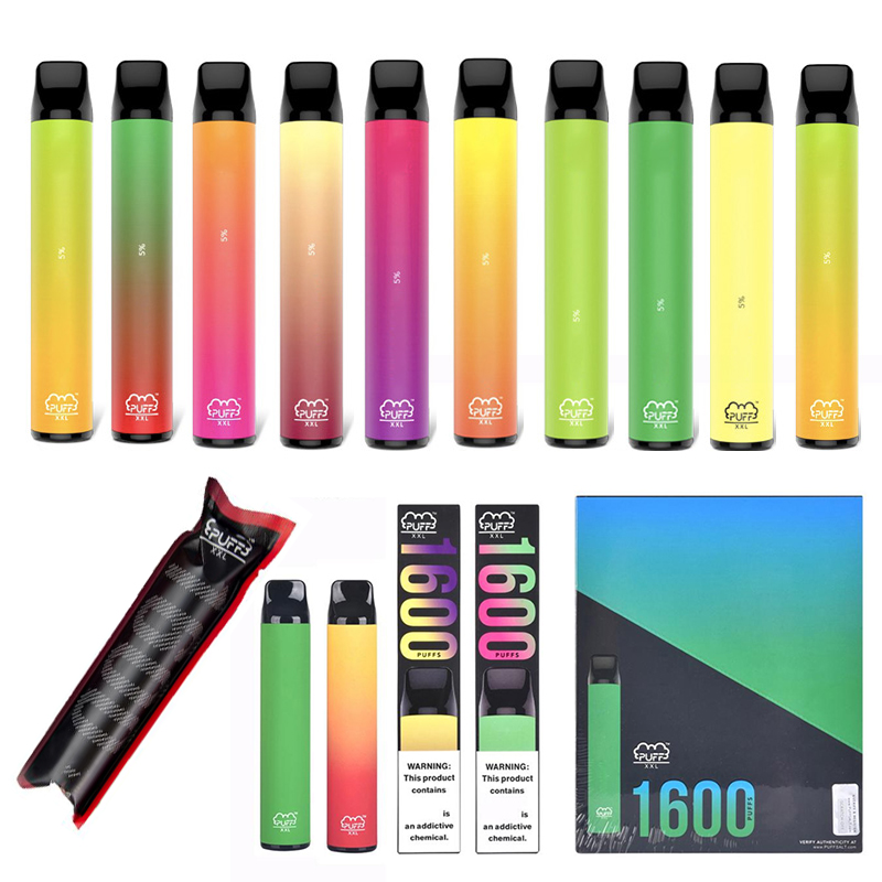 

high quality PUFF XXL Disposable Vape Pen Kits 1600 Puffs Bar cigarettes 1000mAh Battery 6.5ML Vapor Pod Device eCigs Electronic E Cigarette