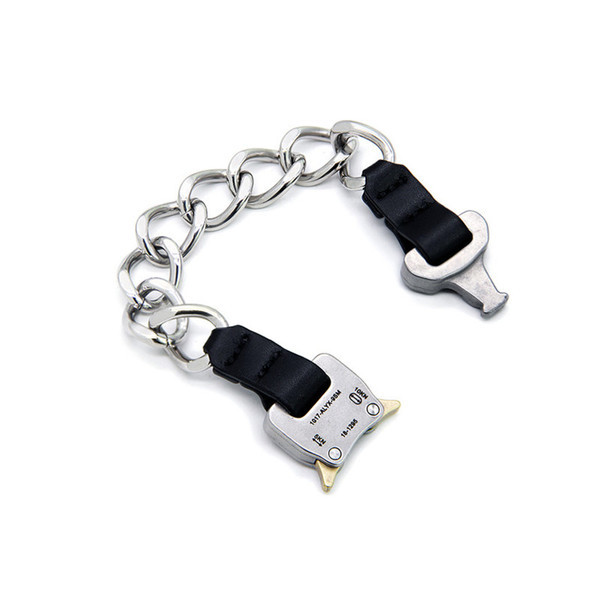 

2021 Alyx Bracelet Chain Metal Button Men Women Best Quality Hip-hop Bracelet Belts Alyx Street Accessories Q0717