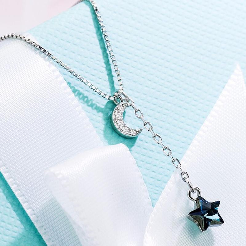 

Chains Fashion Star Moon Pendant Necklace Exquisite Clavicle Chain Elegant Accessories S For Women Girls AIC88