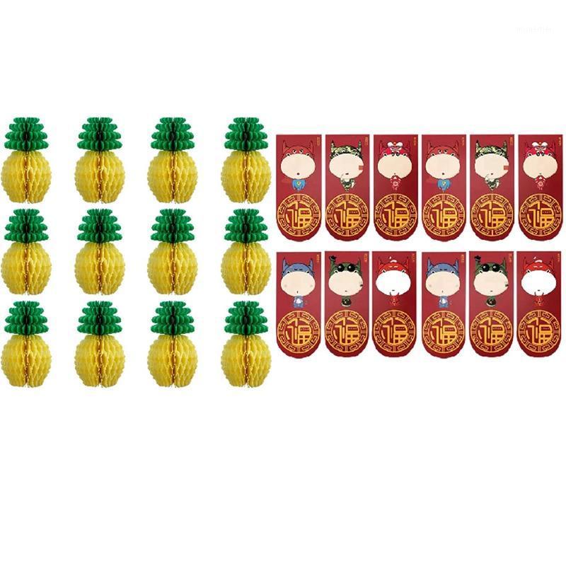 

Gift Wrap 12Pcs Centerpieces Tissue Paper Pineapple Party Supplies Table Hanging Decoration With Year Ox Red Envelopes