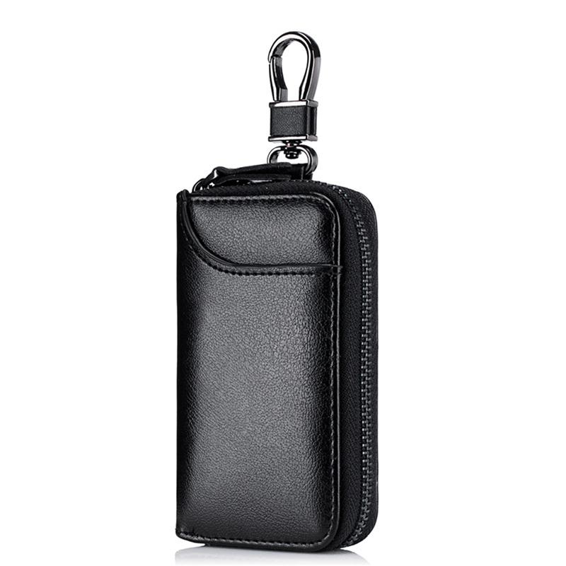 

Key Wallets Leather Keychain Men Women Holder Organizer Pouch PU Case Split Car Wallet Housekeeper Mini Card Bag, Red;blue