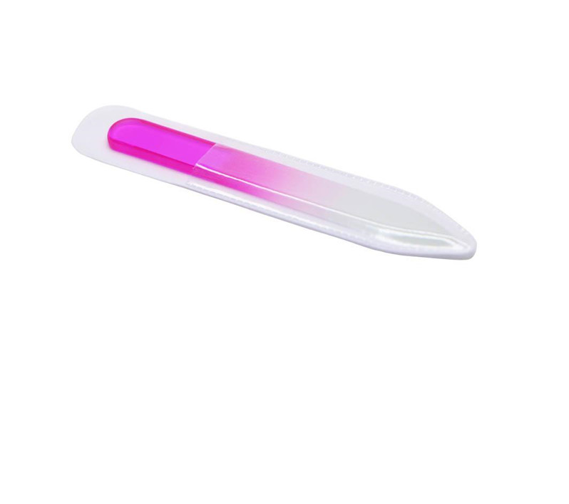 

2021 50X 3.5 /9CM Glass Nail Files with plastic sleeve Durable Crystal File Nail Buffer Nail Care Colorful