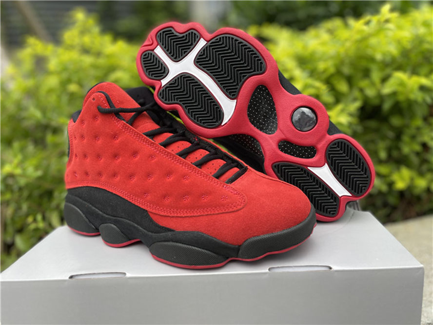

2021 With Box 13s Bull Red Men Basketball Shoes Highest Quality RED-BLACK Jumpman 13 Outdoor Running Trainers Sports Sneakers, #2