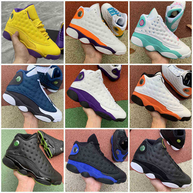 

2021 Jumpman 13 1 GS Playground Mens Womens Basketball shoes Lucky Green Soar 13s 1s Sports Sneakers Trainers Size 36-47, As photo 10