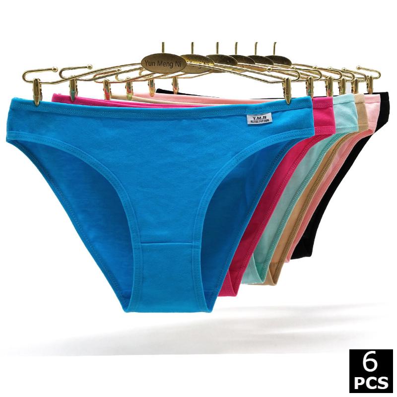 

Women's Panties Alyowangyina 6 Pcs/lot Colour Cotton Panty Solid Comfort Underwear Briefs Women Sexy Intimates 89437, No 89417