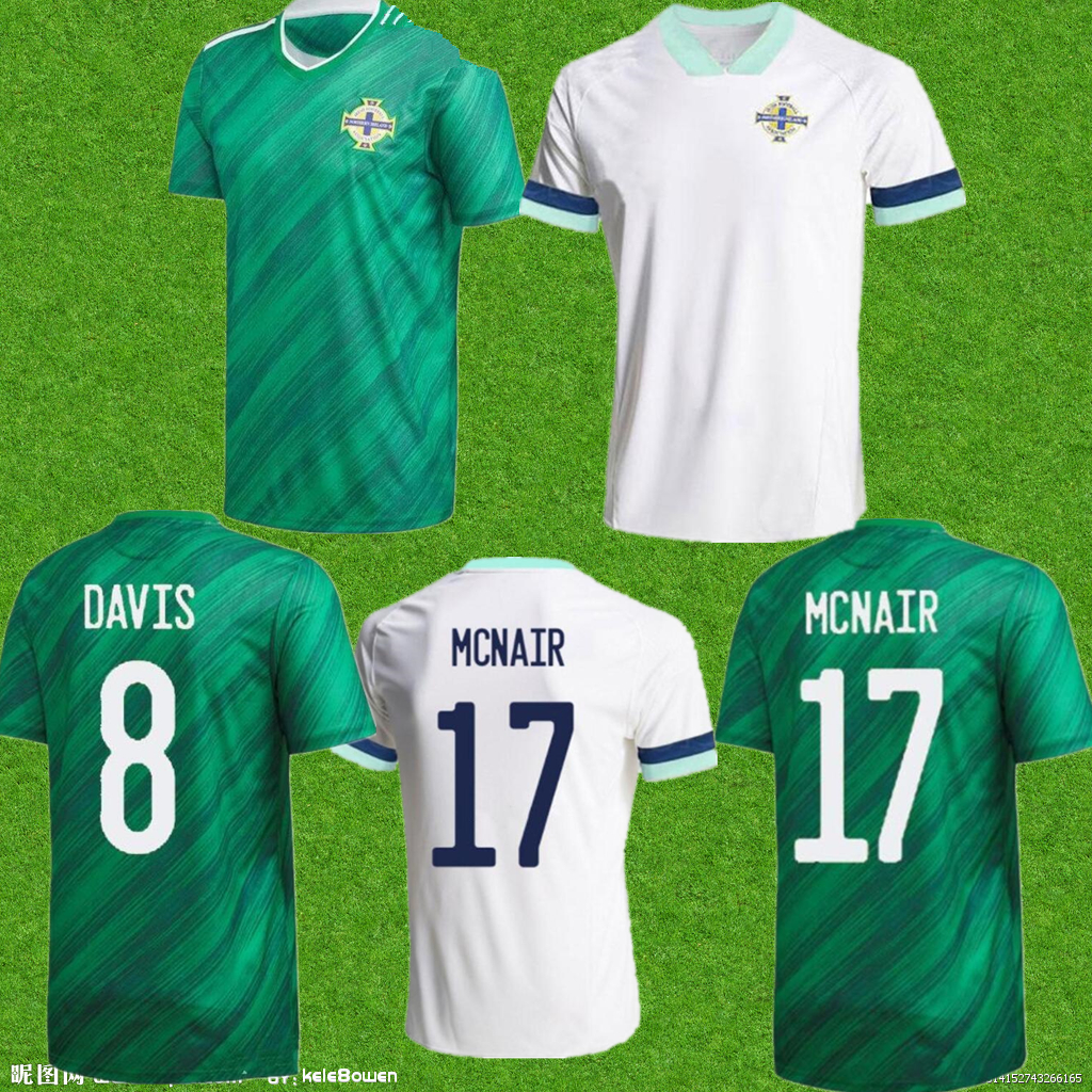 

Men 20 21 Northern Ireland SOCCER JERSEYS EVANS LEWIS SAVILLE DAVIS WHYTE LAFFERTY McNAIR HOME MAILLOTS FOOTBALL SHIRTS, Green