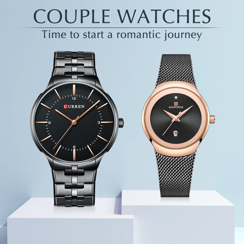 

Luxury Brand CURREN Couple Watch Fashion Ladies Waterproof Quartz Watch Casual Lover's Wristwatch Relogio Masculino Set for sale 210517, Gold