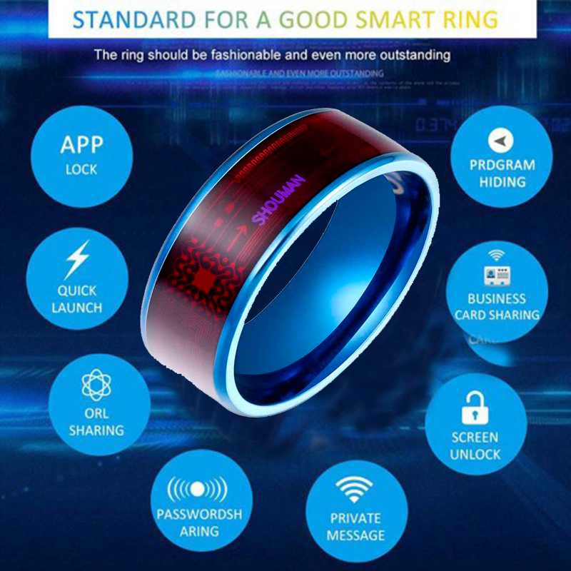 

Stainless steel men's ring, nfc finger ring for men, digital ring for android, with functional