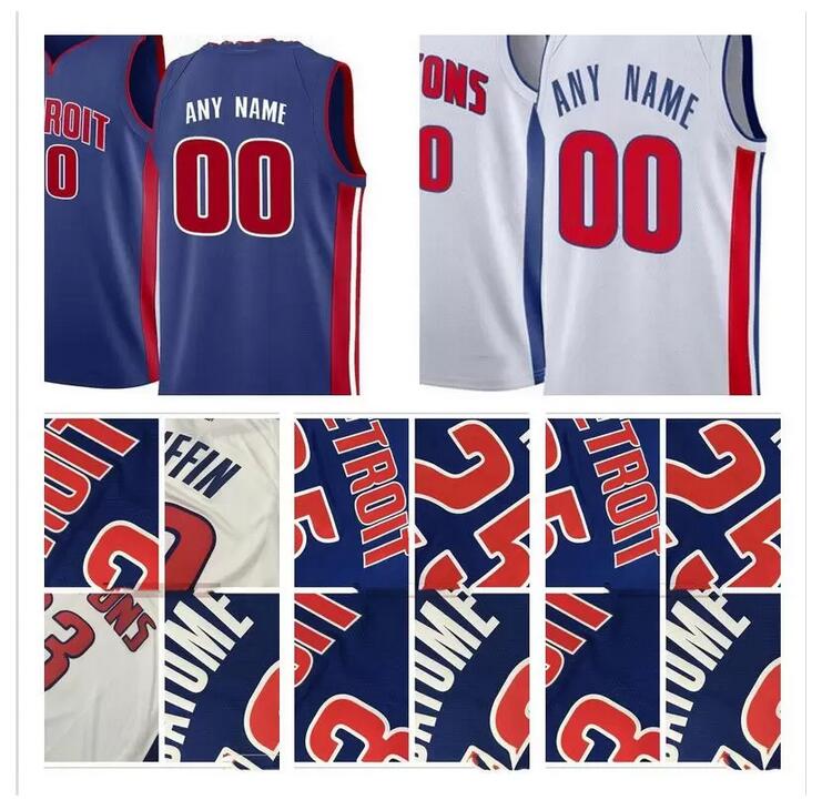 

Custom Printed 9 Langston Galloway 88 Markieff Morris 19 Svi Mykhailiuk 35 Christian Wood 7 Thon Maker 45 Sekou Doumbouya Bone Jerseys, Printed white