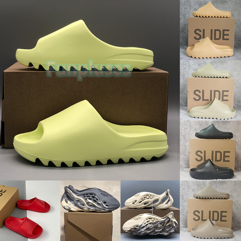 

Yessy Slides Kanye Foam Runner Slippers Ochre MXT Moon Gray Cream Clay Mens Sandals Resin Enflame Orange Pure Soot Sand Brown Womens Outdoor Loafers Slide Yezzys