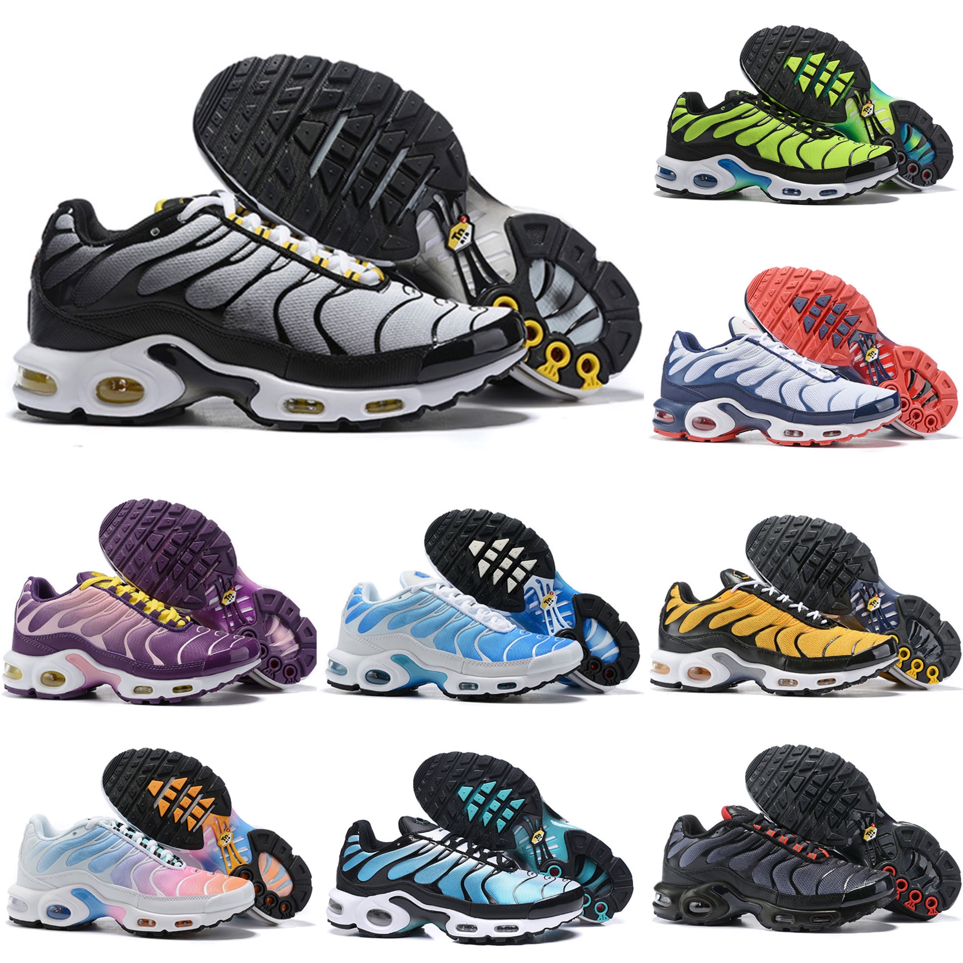 

2021 Tn Plus Shoes Mens Black Red Green White High Quality Sneakers Classic Trainers Size 36-46, Color 5