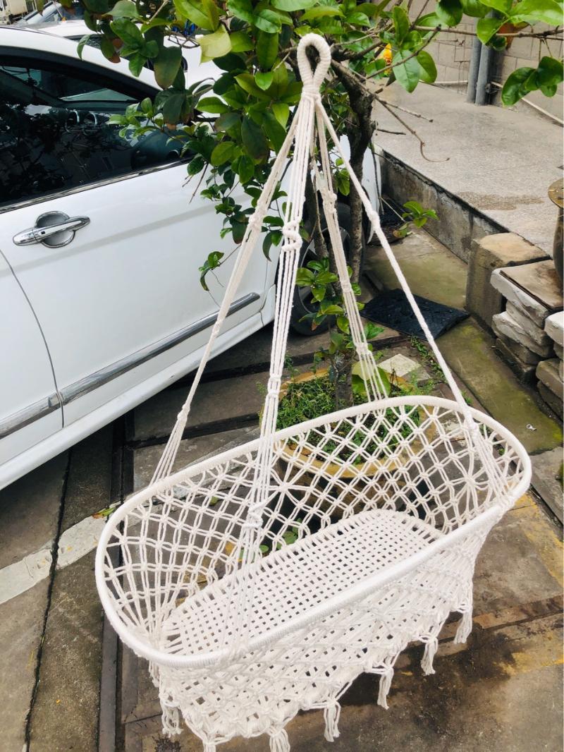 

Bassinets & Cradles Firm Load-bearing Baby Hammock Cradle Swing Bed Born Hanging Woven Basket White Carry Out Bebek Yataklari 0-6months