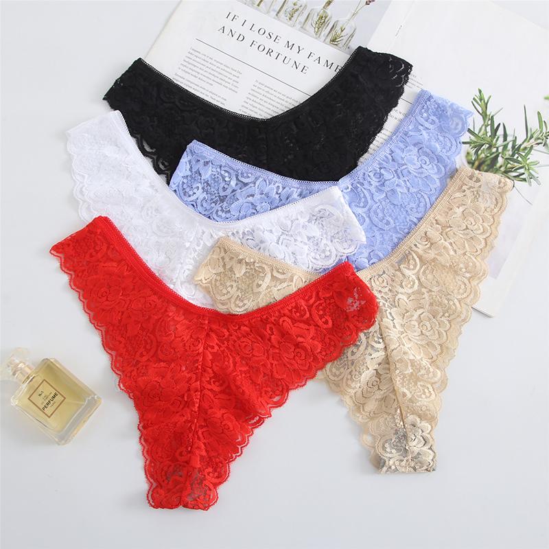 

Women's Panties Women Sexy Transparent Lace Thongs Lingerie Temptation Low-waist Hollow Out G String Briefs Underwear Intimates Panty, L2-fense